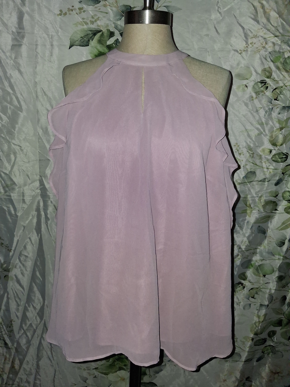 5For$12 Lilac Subtle Ruffle Sleevless Top